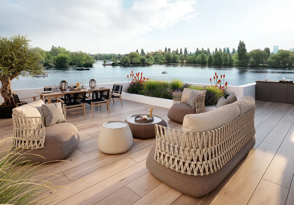 Maak van buiten net zo aantrekkelijk als binnen. De kracht van buitenruimtes in visualisaties